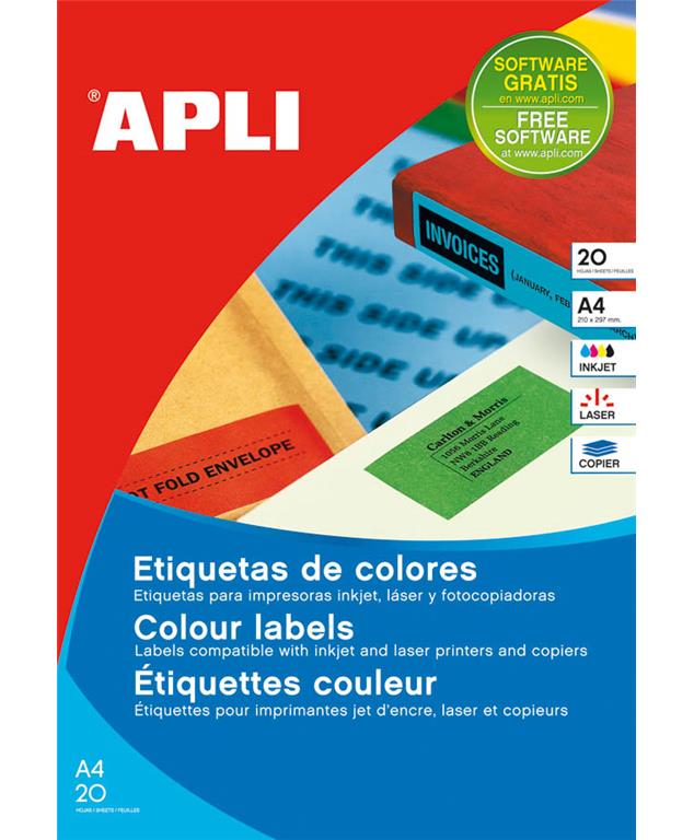 Apli Barvne nalepke, zelene 70 x 37 mm