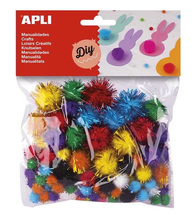 Apli kids Pom pon kroglice bleščice različne barve