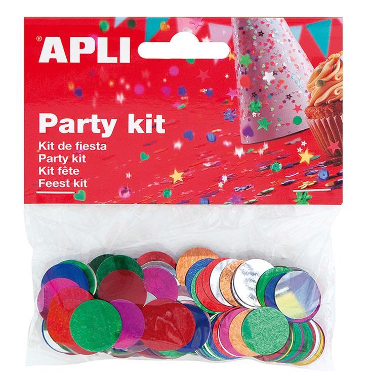 Apli kids Konfeti različne barve krogi 15mm 14g