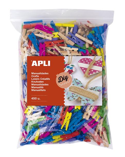 Apli kids Lesene ščipalke mini različne barve