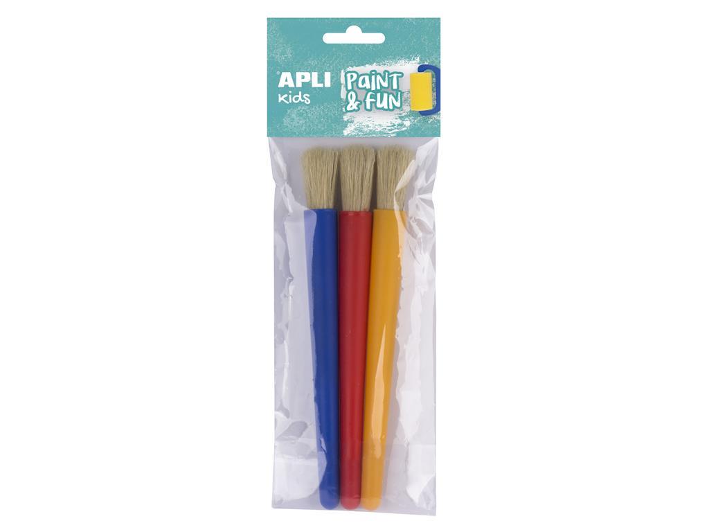 Apli kids Veliki plastični čopiči fi2cm 3 kos