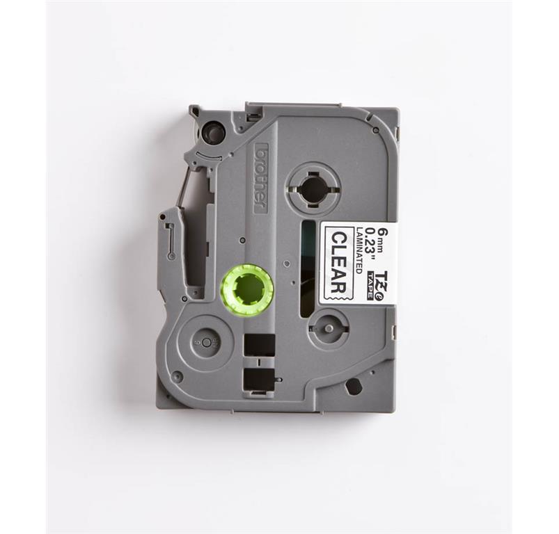 Brother TZE111 Prozoren/črn 6mm,trak za PT