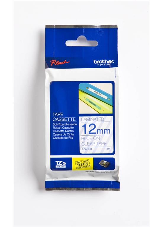 Brother TZE133 Prozoren/moder 12mm,trak za PT