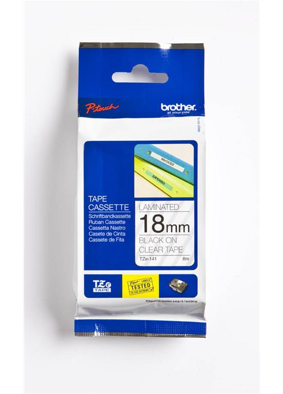 Brother TZE141 Prozoren/črn 18mm, trak za PT