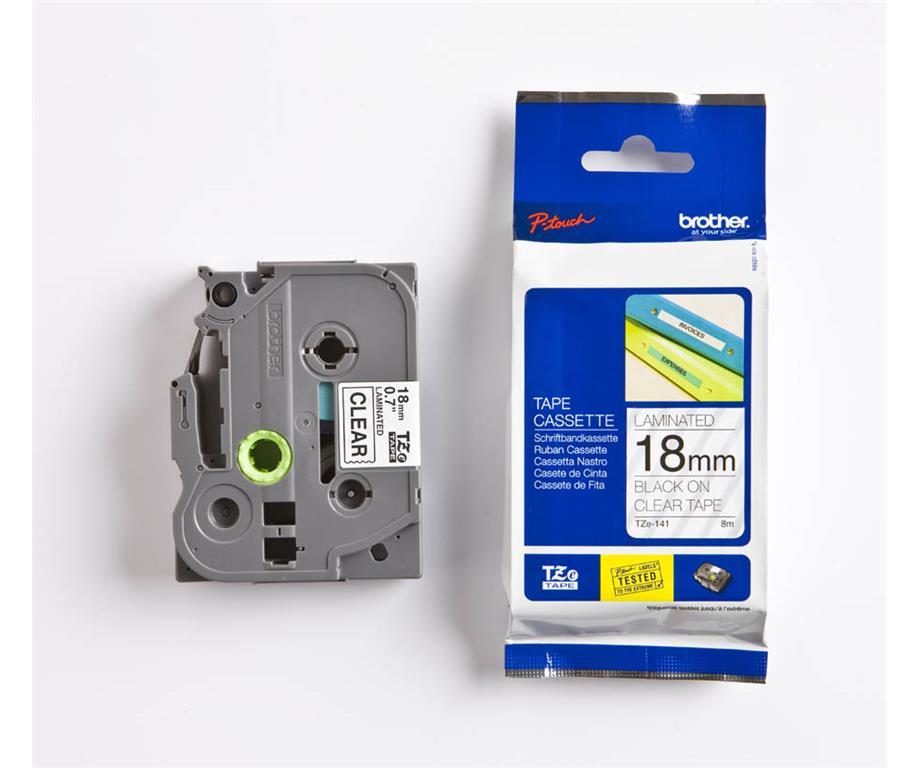 Brother TZE141 Prozoren/črn 18mm, trak za PT