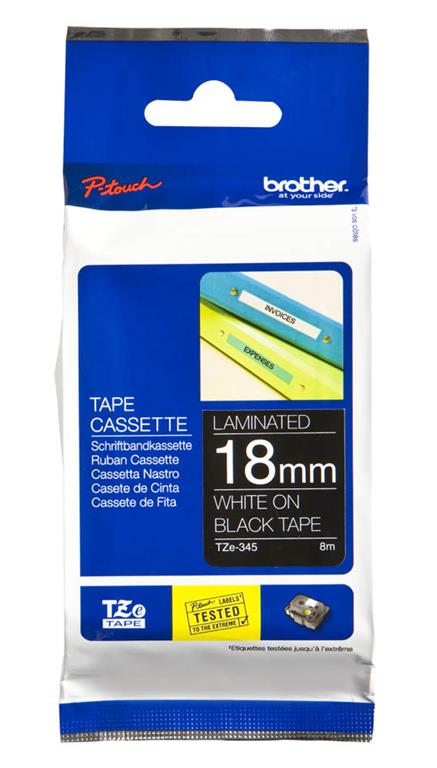 Brother TZE345 Črn/bel 18mm, trak za PT