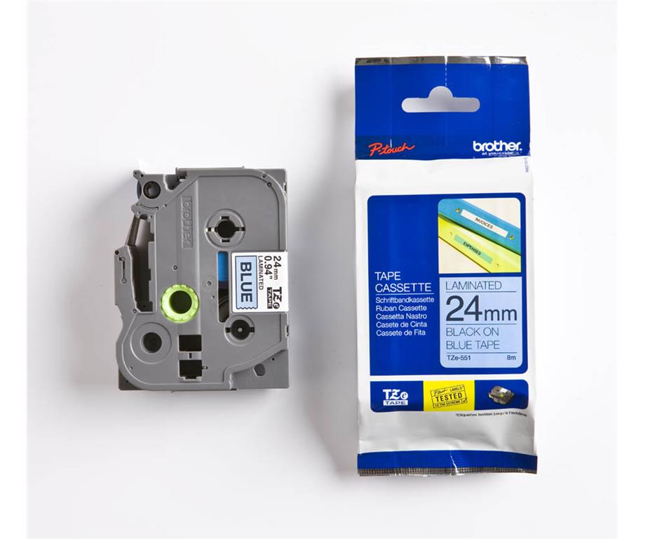 Brother TZE551 Moder/črn 24mm, trak za PT
