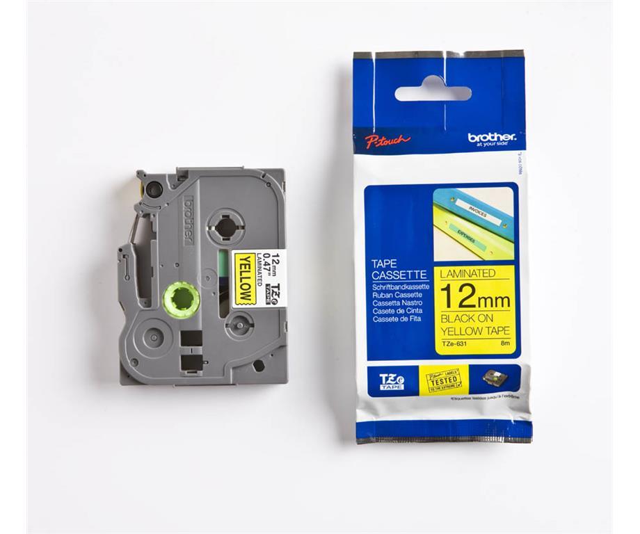 Brother TZE631 Rumen/črna 12mm,trak za PT