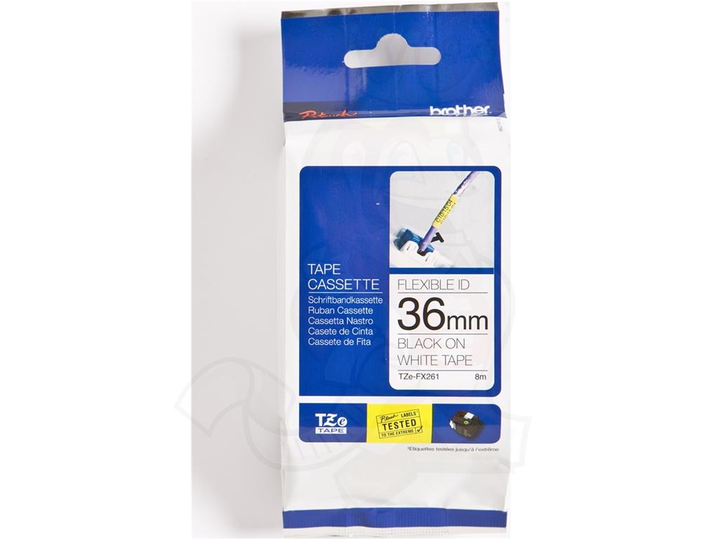 Brother TZEFX261 Flexi bel/črn 36mm, za PT