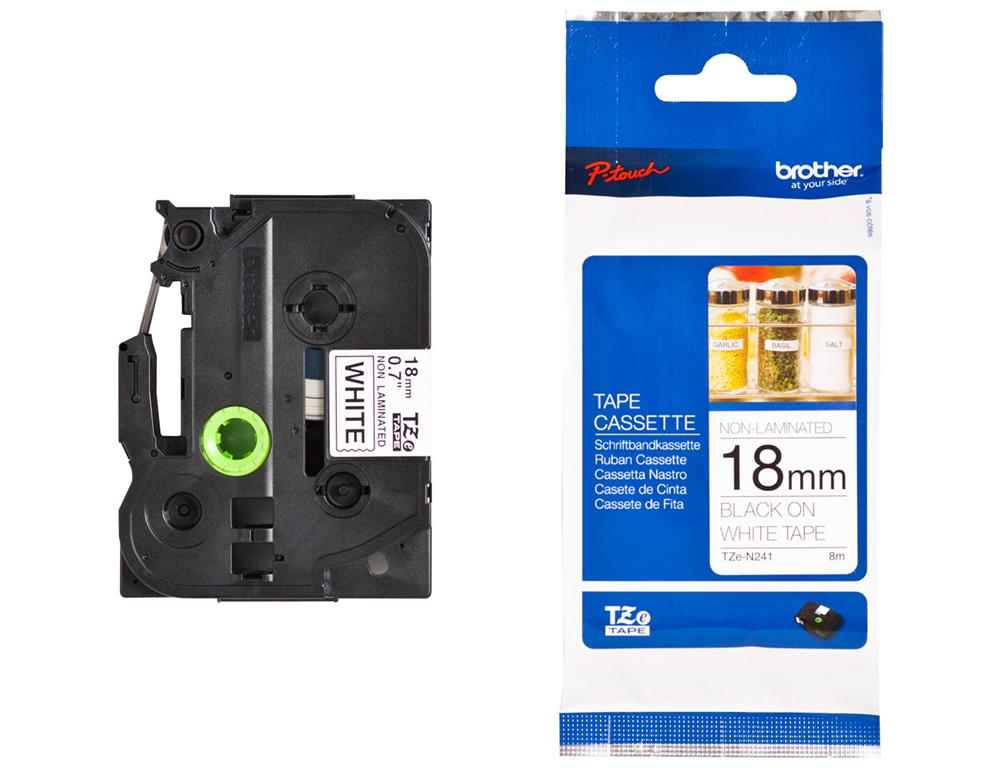 Brother TZEN241 Bel/črn 18mm, trak za PT