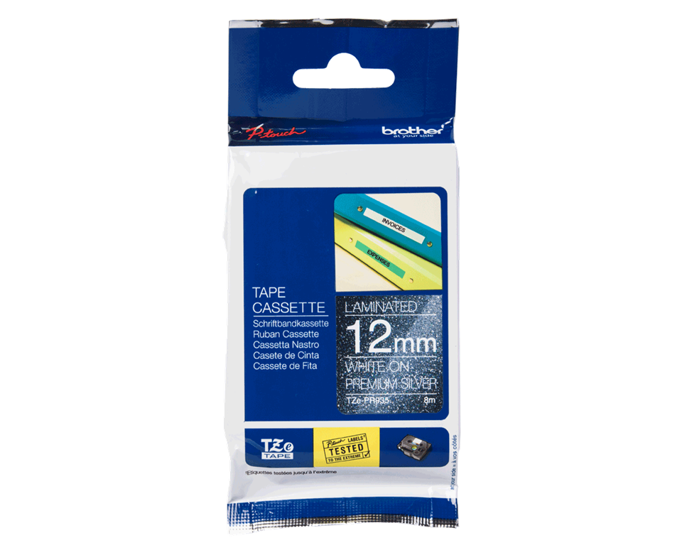 Brother TZE-PR935 Premium srebrn/bel 12mm