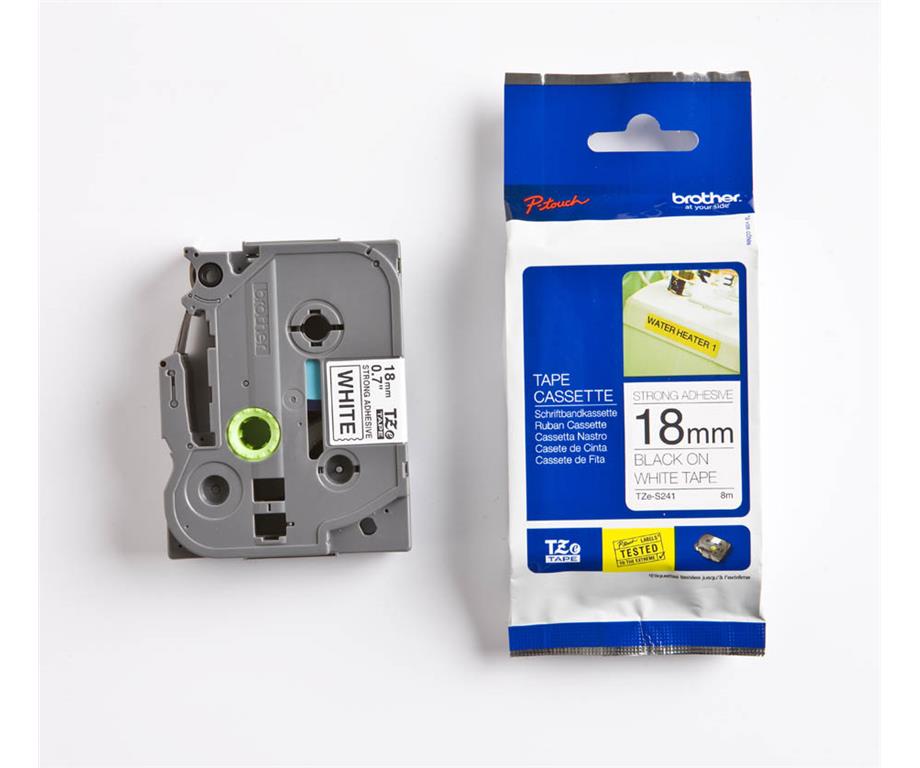 Brother TZES241 Bel/črn 18mm, trak za PT