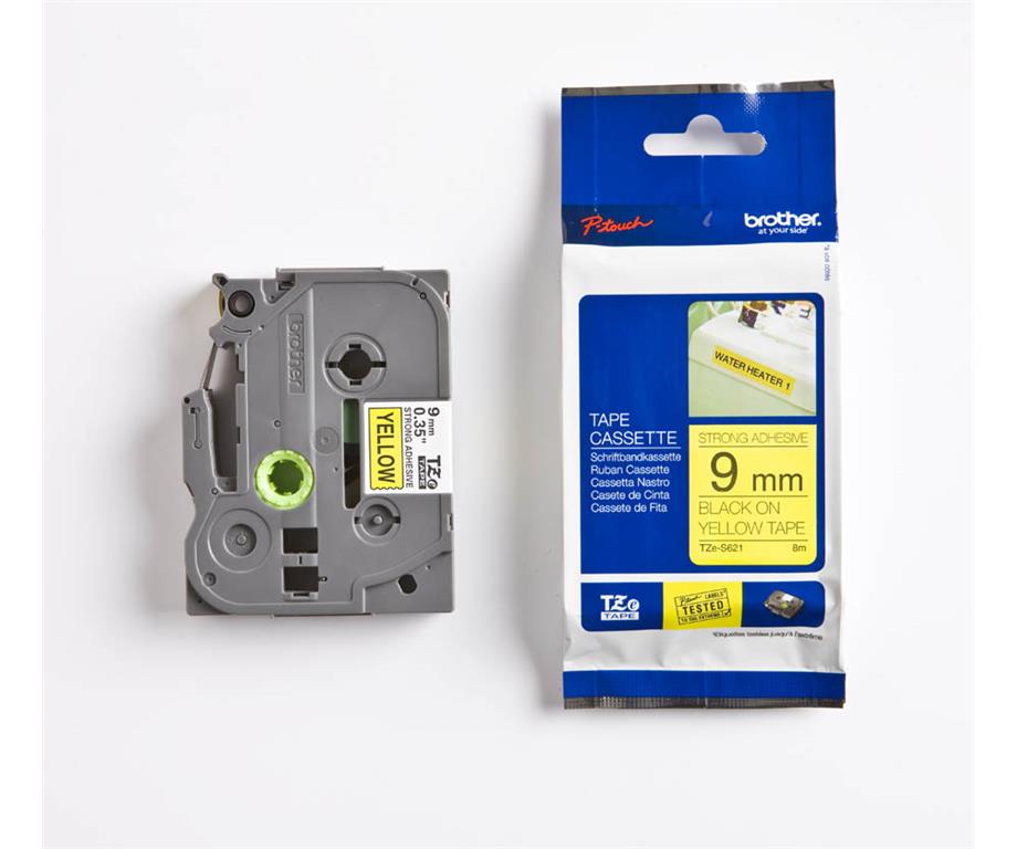 Brother TZES621 Rumen/črn 9mm, trak za PT