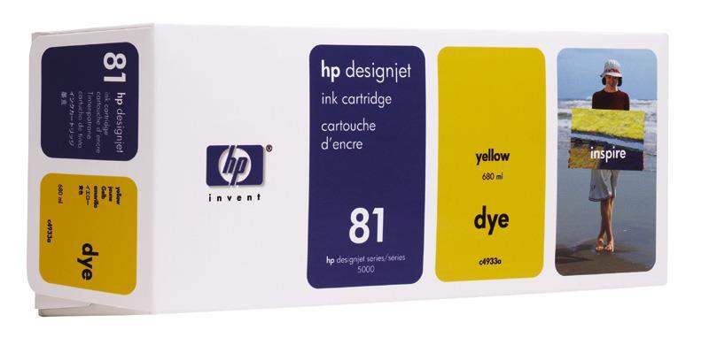  ČRNILO HP 81 RUMENO ZA DSJ 5000/5000PS,