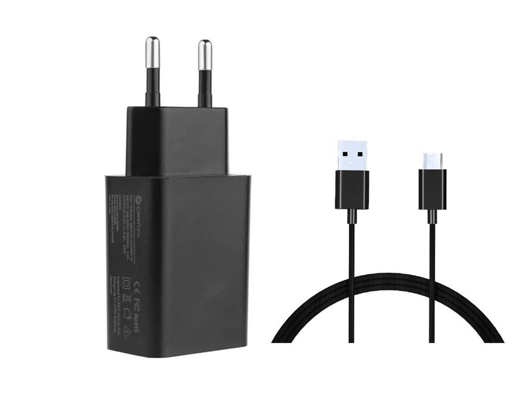 CoreParts USB napajalnik črne barve