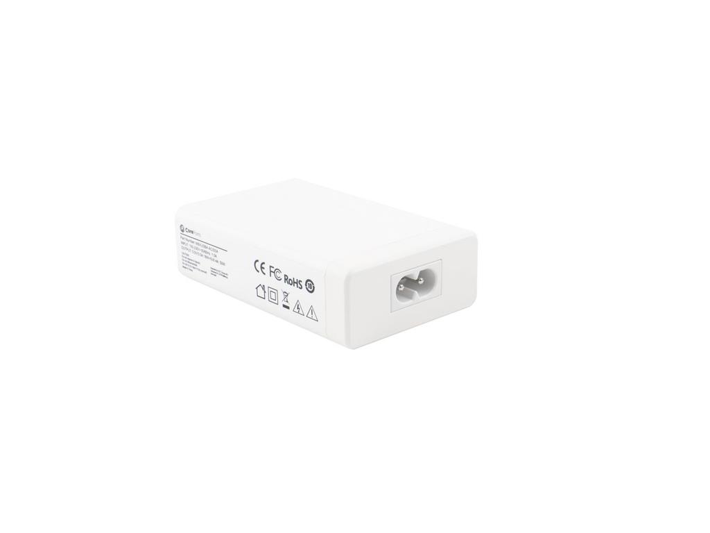 CoreParts Večportni USB polnilec, bel