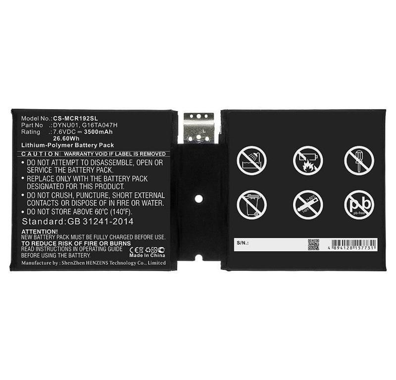 CoreParts Baterija za tablico 26.60Wh Li-Pol 7.6V