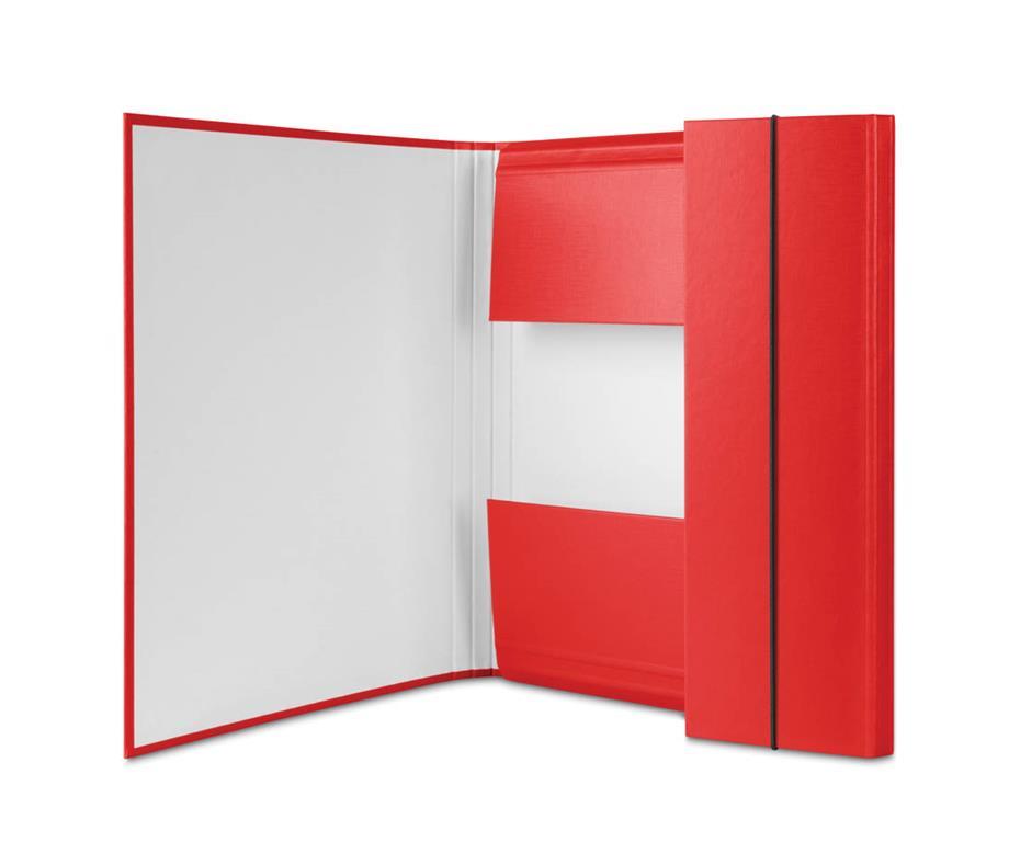 OFFICE PRODUCTS Škatla z zavihki in elastiko rdeča