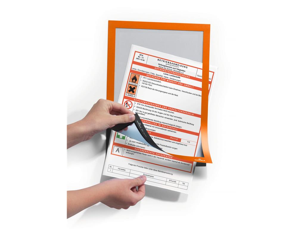 Durable Okvir DURAFRAME A4, oranžen, 2 kos