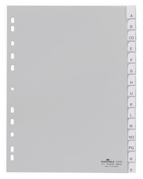 DURABLE Ločilni listi 1/15, sivi (6442)