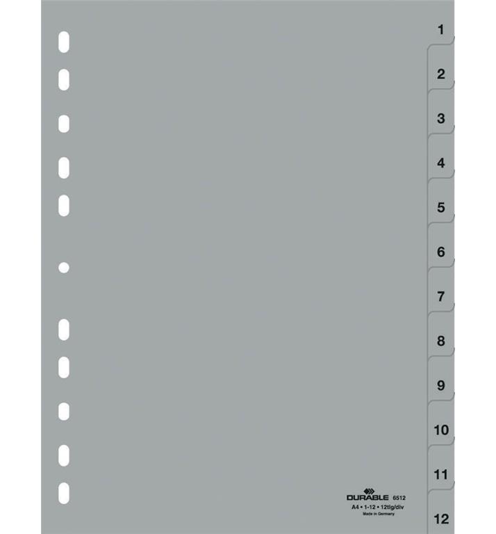 DURABLE Ločilni listi A4 1-12 (6512)