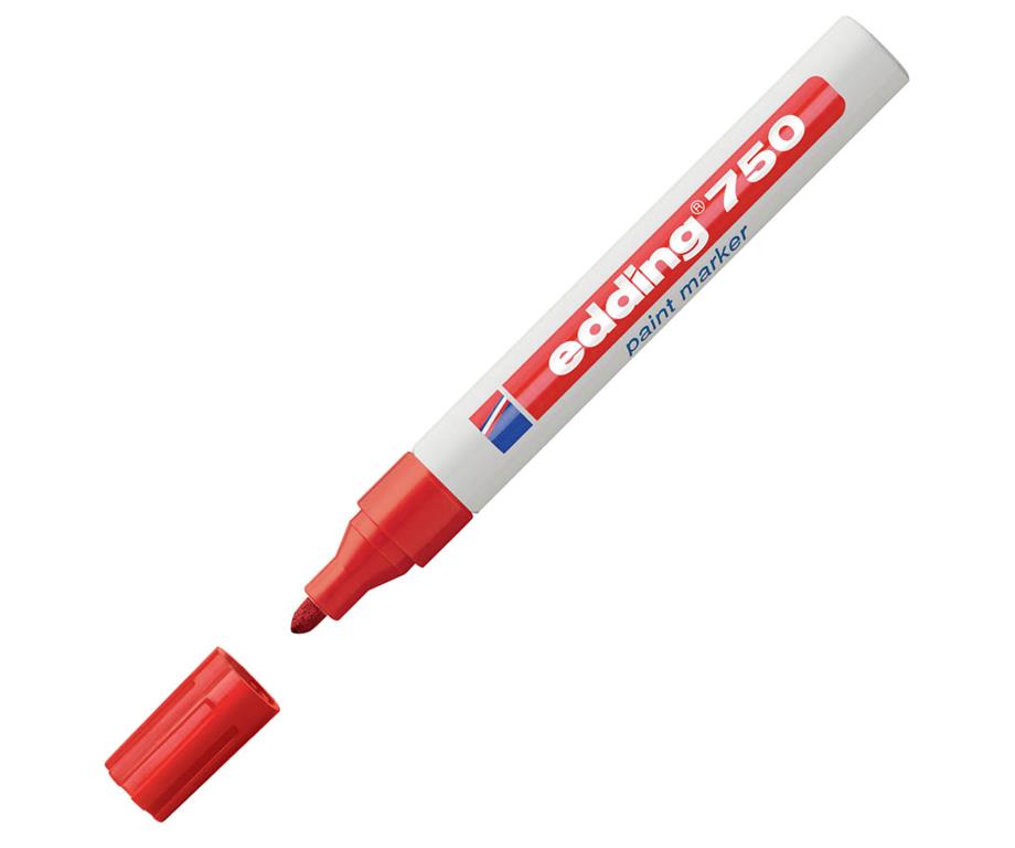 Edding Marker z lakom E-750, 2-4 mm, rdeč
