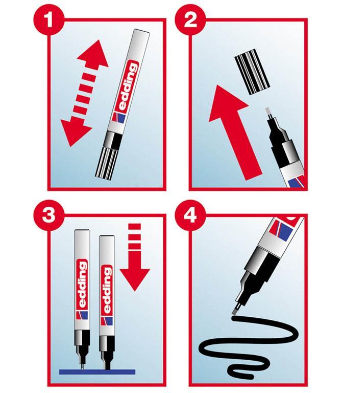 Edding Marker z lakom E-750, 2-4 mm, moder