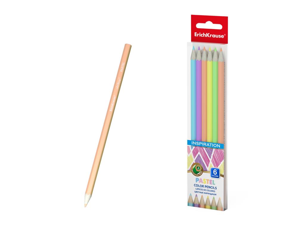 ErichKrause Barvice pastel, šestkotne, 6 barv