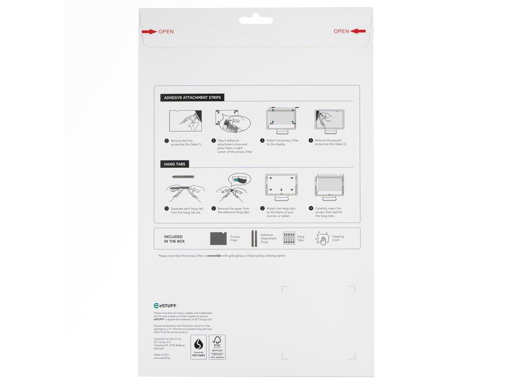 eSTUFF Filter zasebnosti zlati 12.5" 16:9