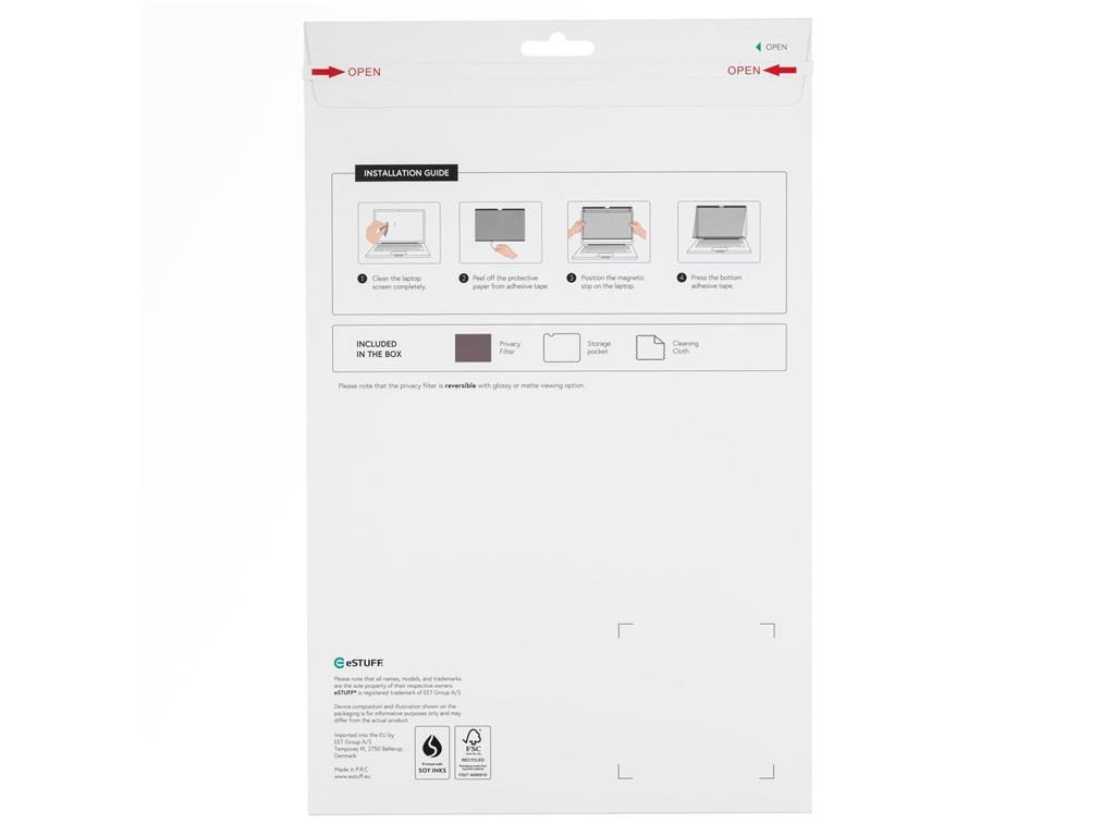 eSTUFF Filter zasebnosti magnetni 15.4" 16:10