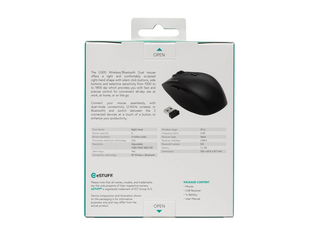 eSTUFF G305 Brezžična/BT miška