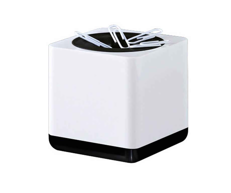 HAN Posodica za pap. sponke iLine bela/črna