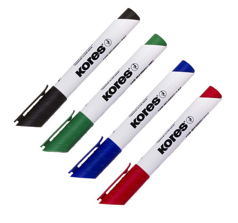 Kores Marker za belo tablo, komplet 4 kos