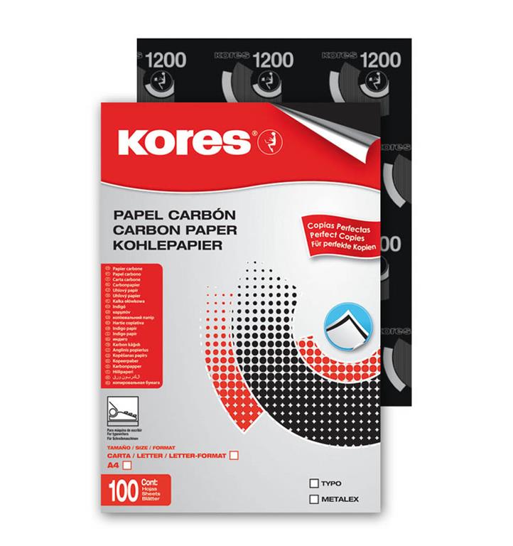 Kores Karbon papir črn, 100 listov