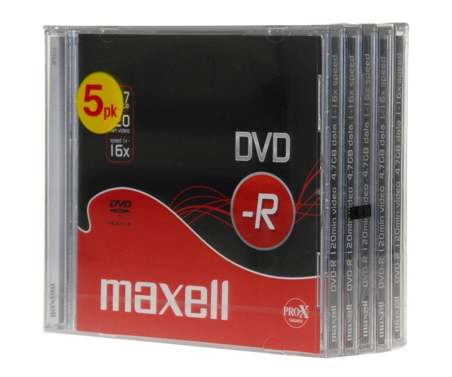 Maxell DVD-R 4,7GB 16X 5kos, 10mm škatlice
