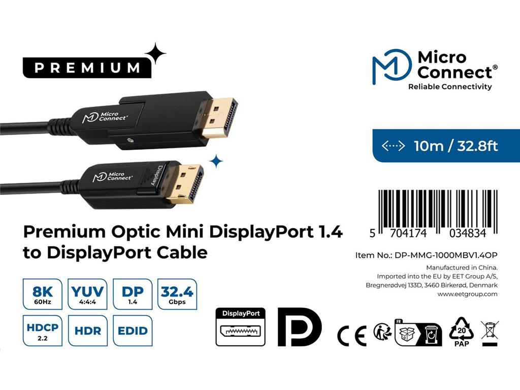  8K Mini DisplayPort kabel, 10m