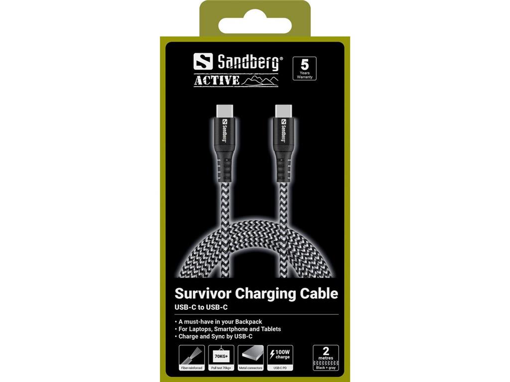 Sandberg Survivor USB-C Cable 2M 100W