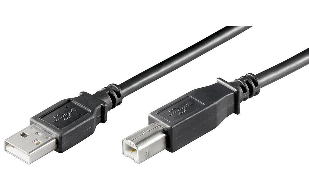 MicroConnect Kabel USB A-B 2.0, 0,3m, črn
