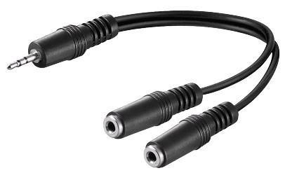  3.5mm Minijack Y kabel, 0.2m