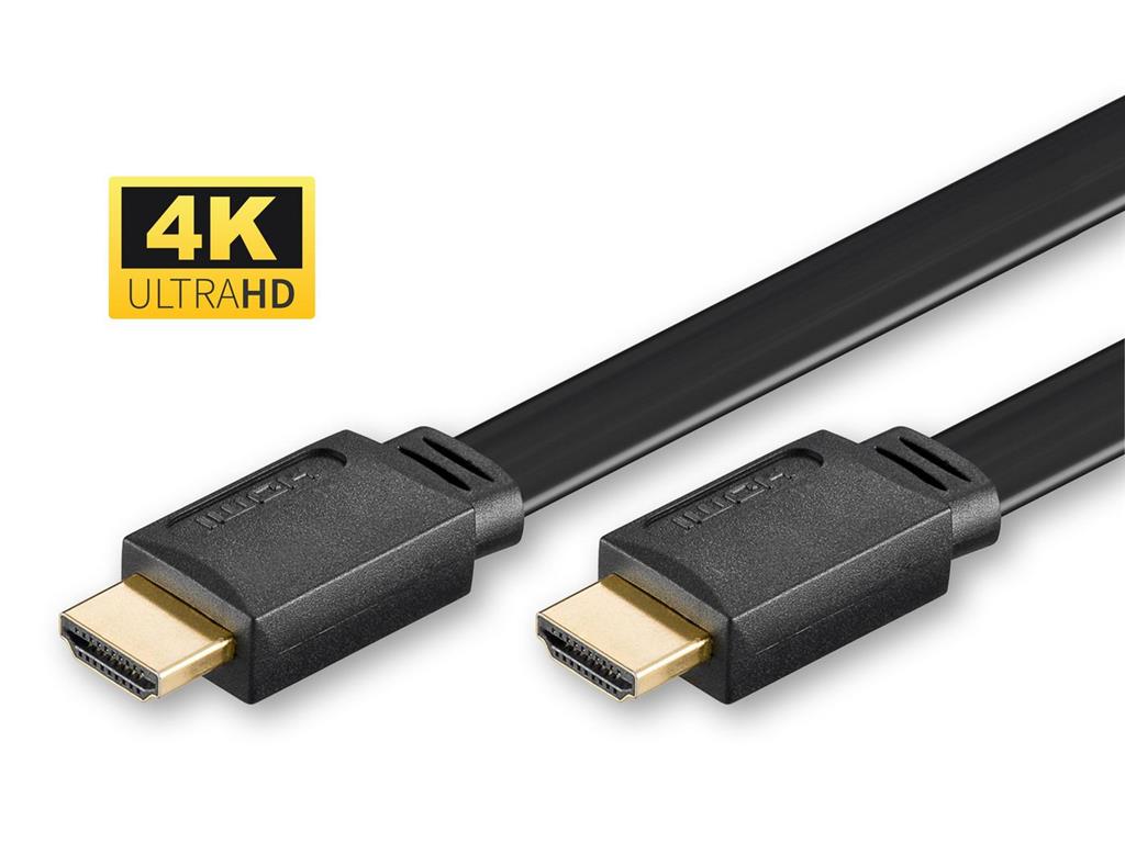 MicroConnect HDMI High Speed ploščat Kabel, 1m