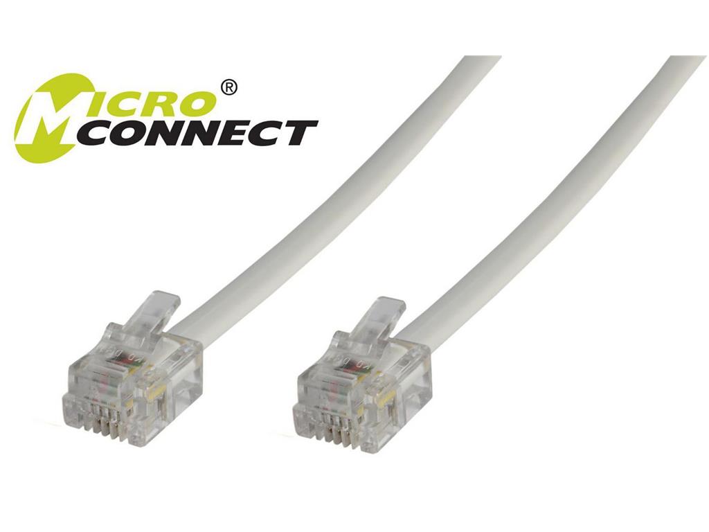 MicroConnect Kabel Modular raven RJ12 6C/6P 2m