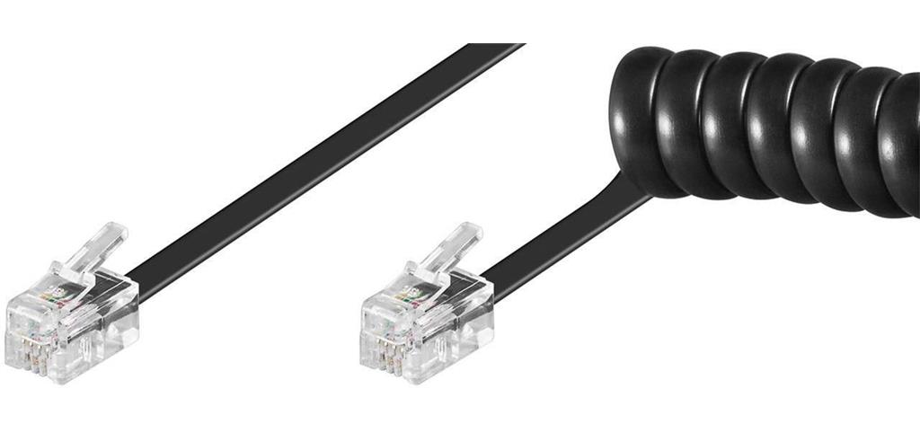 MicroConnect Kabel RJ10-RJ10 2m M/M Črn