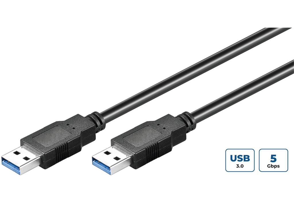 MicroConnect Kabel USB 3.2 Gen 1 A-A 0.5m M-M, Črn