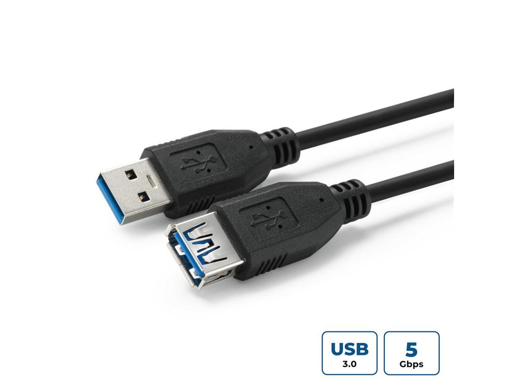 MicroConnect Kabel USB 3.2 Gen 1 A-A 0.5m M-F, Črn