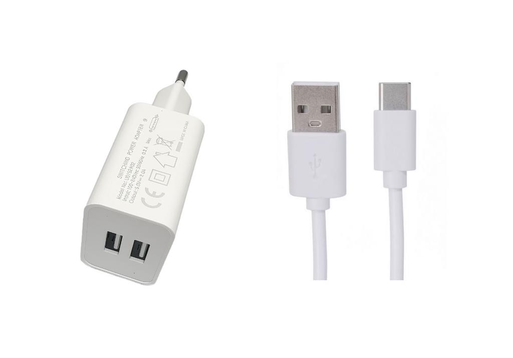 MicroConnect USB-C polnilnik Set 2.4 A
