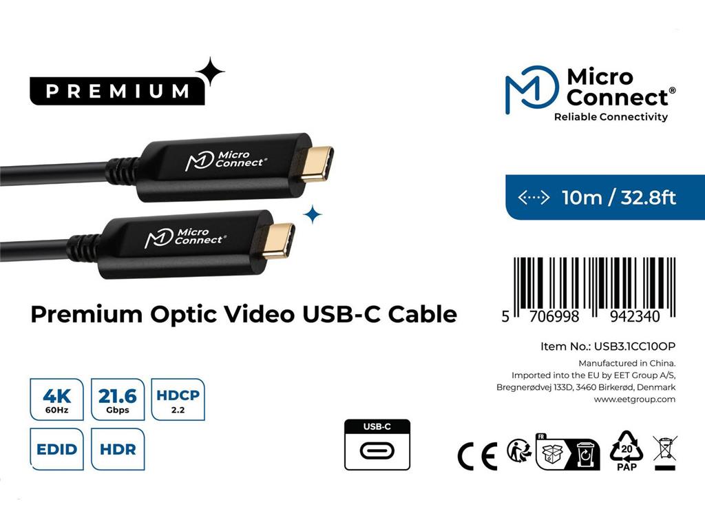 MicroConnect Kabel Premium optični USB-C, 10m