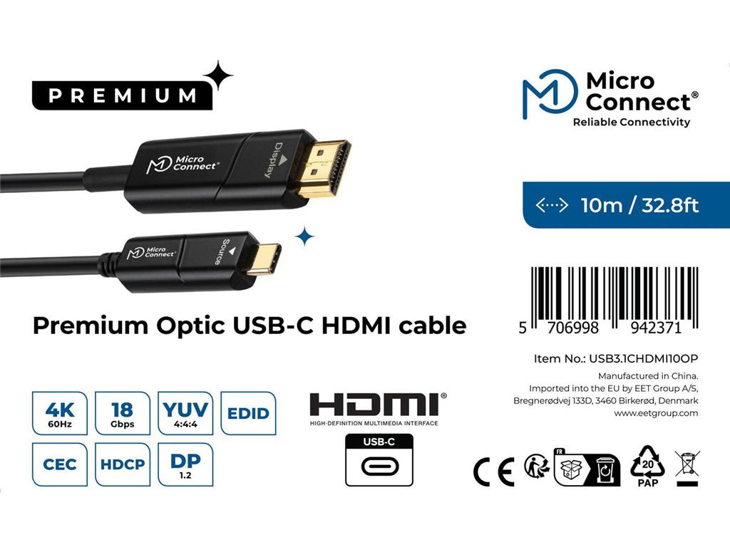  Premium USB C-HDMI optični kabel 10m