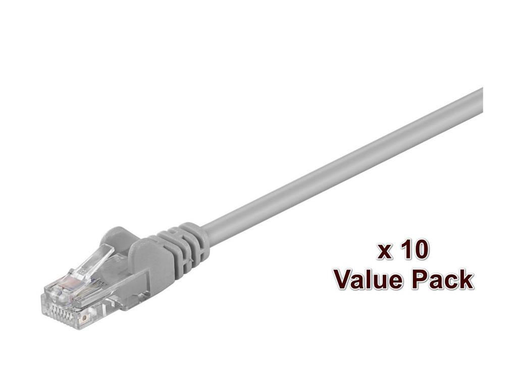 MicroConnect Kabel U/UTP CAT5e 0.5m Siv 10 Pack