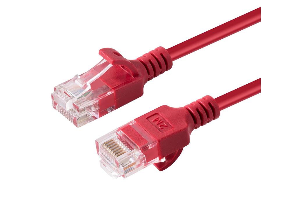 MicroConnect Kabel U/UTP CAT6A tanek 3M Rdeč