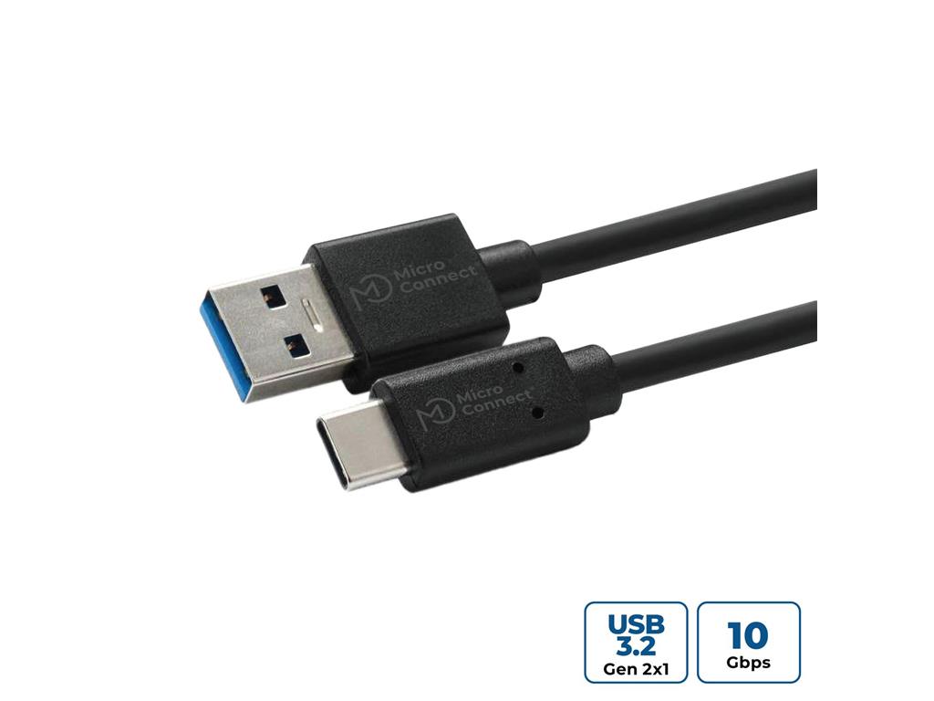 MicroConnect Kabel USB C-A 3.2 Gen 2, 1m,